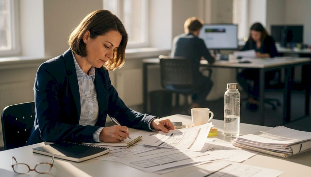 Ein Manager entwickelt ein Konzept für die Inhalte der neuen Unternehmenswebsite.